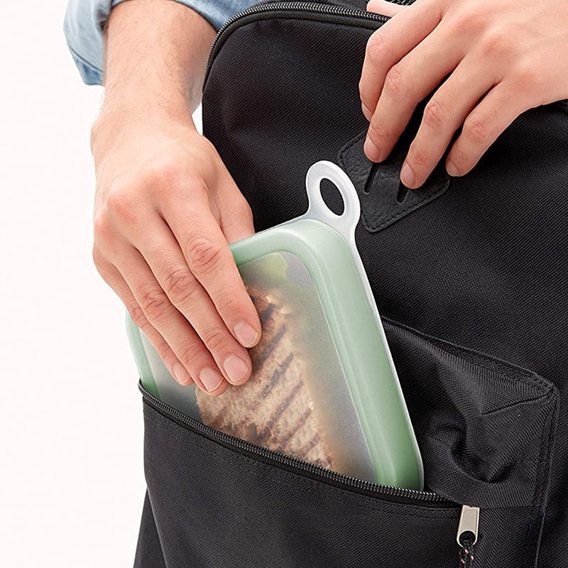 Lisslune | Eco-Friendly Microwavable Reusable Silicone Sandwich Box