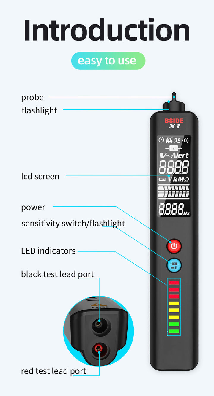 Lisslune | LCD Result Display Voltage Tester Thermometer