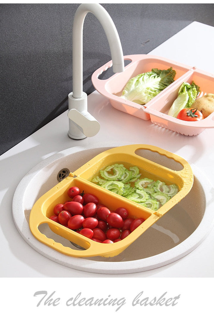 Lisslune | Collapsible Fruit Vegetable Drain Basket