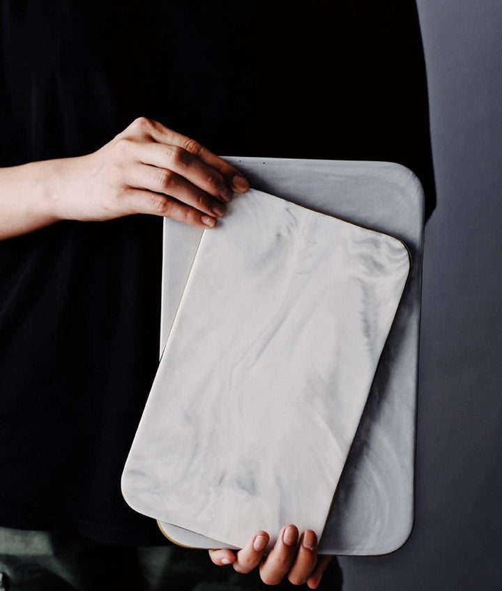 Lisslune | Elegant White Marble Ceramic Cutting Board