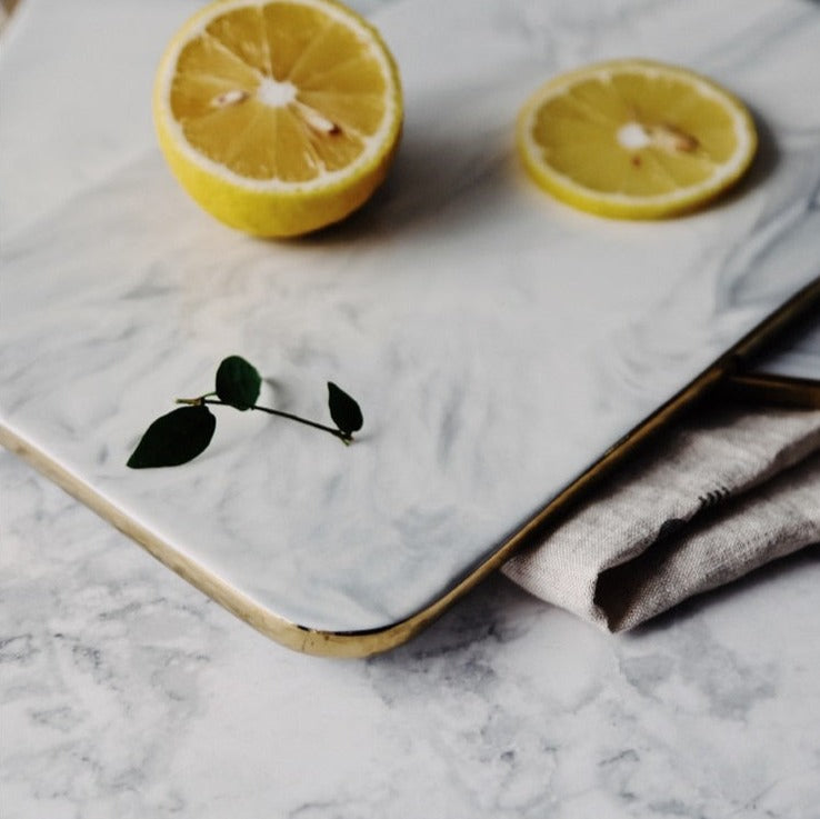 Lisslune | Elegant White Marble Ceramic Cutting Board