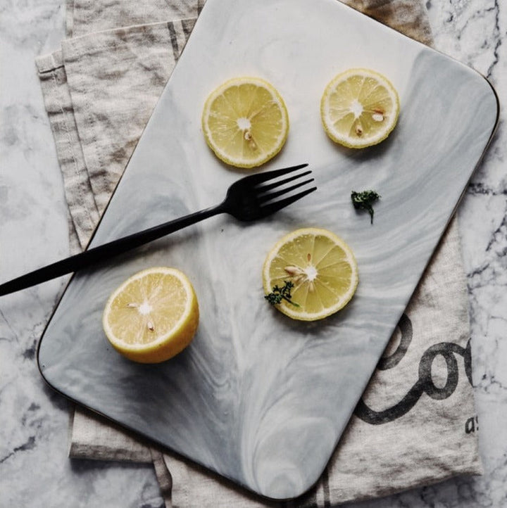 Lisslune | Elegant White Marble Ceramic Cutting Board