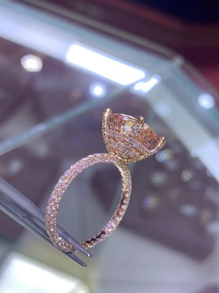 Lisslune | Luxury Fashion Rose Gold Filling Inlaid Zircon Crystal Wedding Rings