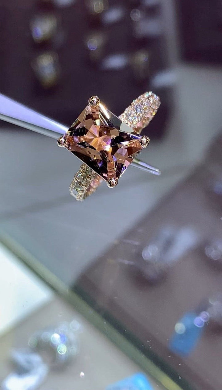 Lisslune | Luxury Fashion Rose Gold Filling Inlaid Zircon Crystal Wedding Rings