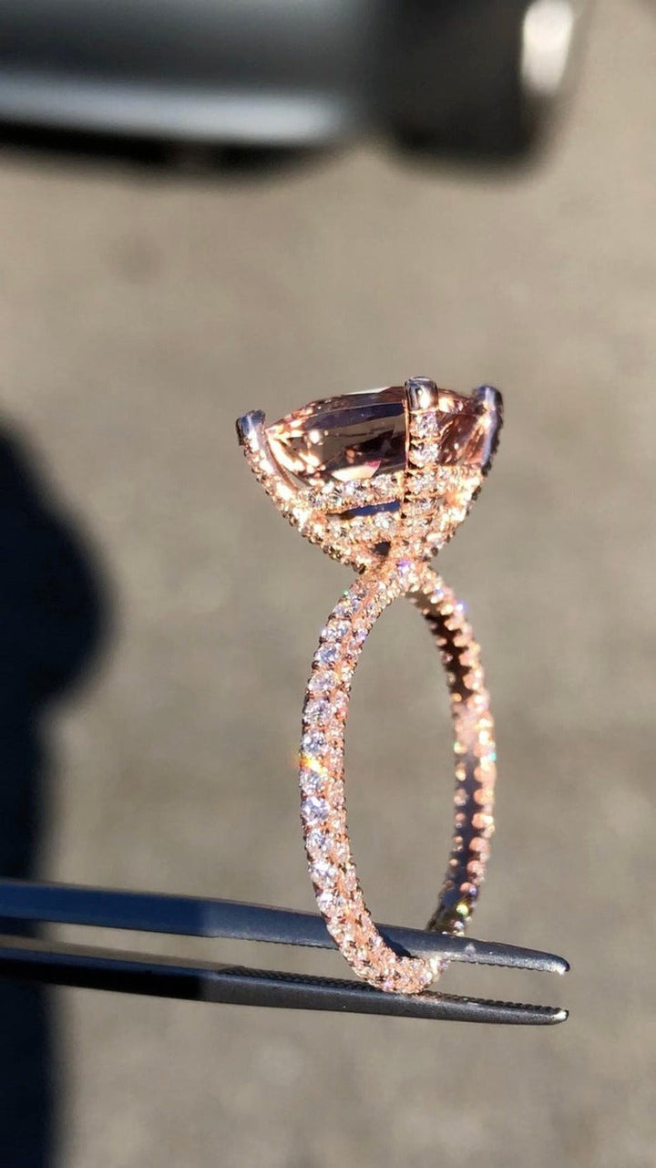 Lisslune | Luxury Fashion Rose Gold Filling Inlaid Zircon Crystal Wedding Rings