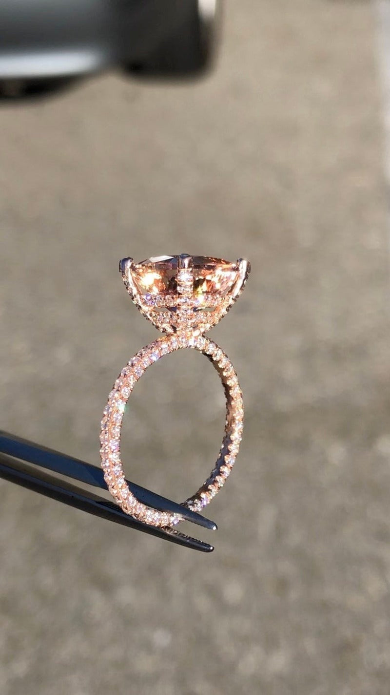 Lisslune | Luxury Fashion Rose Gold Filling Inlaid Zircon Crystal Wedding Rings