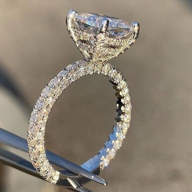 Lisslune | Luxury Fashion Rose Gold Filling Inlaid Zircon Crystal Wedding Rings