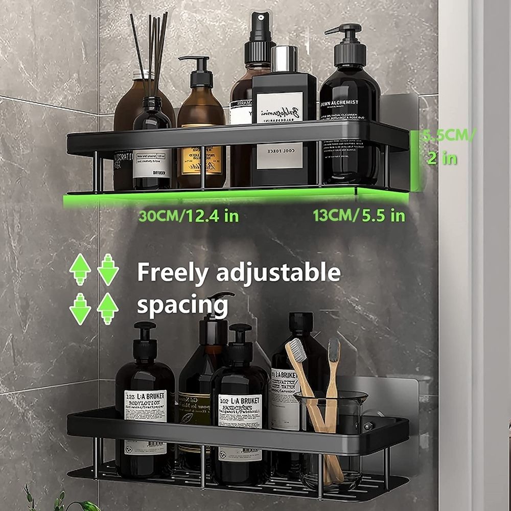 Lisslune | Metal Suction Cup Bathroom Shelves