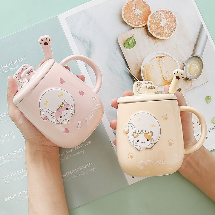 Lisslune | Cute Cartoon Kitty Mug Set