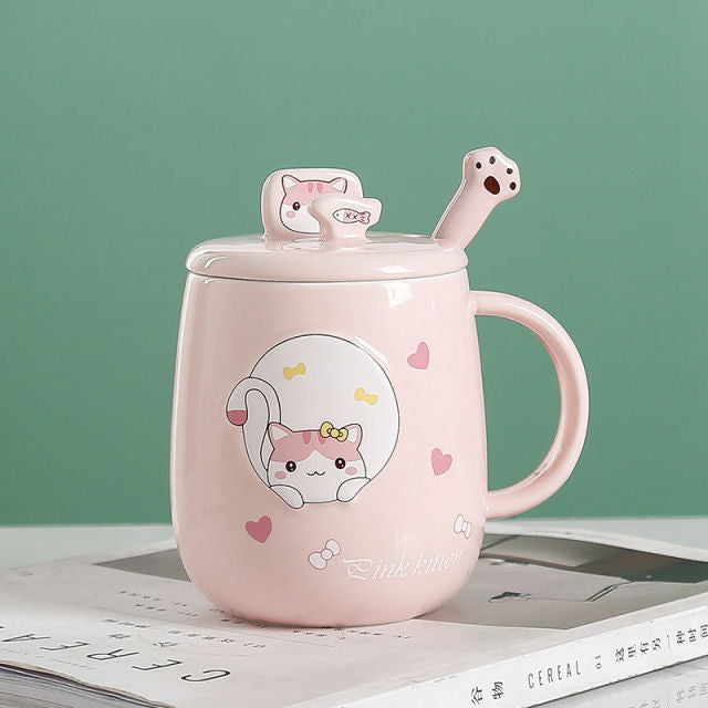 Lisslune | Cute Cartoon Kitty Mug Set