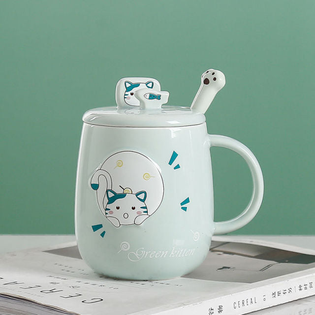 Lisslune | Cute Cartoon Kitty Mug Set