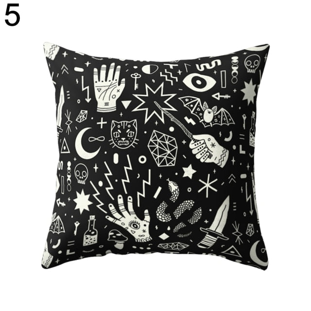Lisslune | Black and White Design Geometric Home Pillow Cases