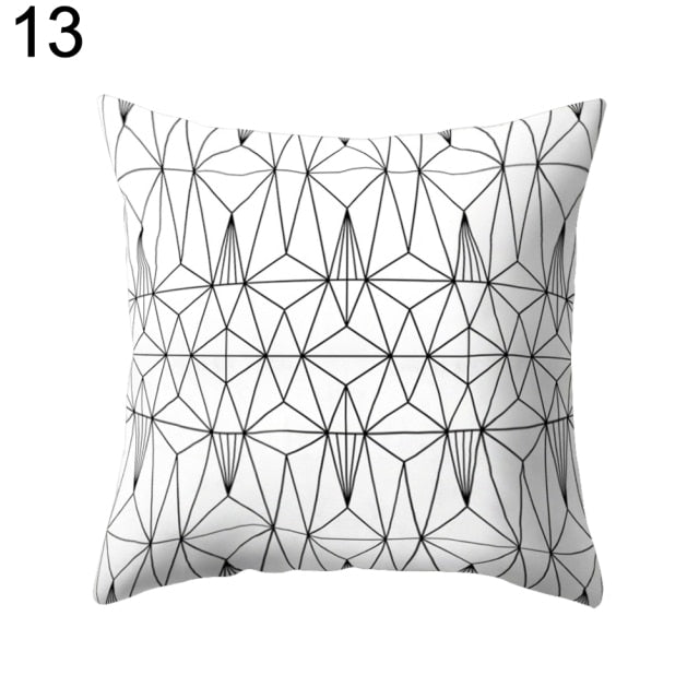 Lisslune | Black and White Design Geometric Home Pillow Cases