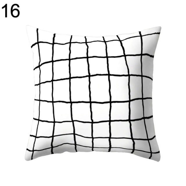 Lisslune | Black and White Design Geometric Home Pillow Cases