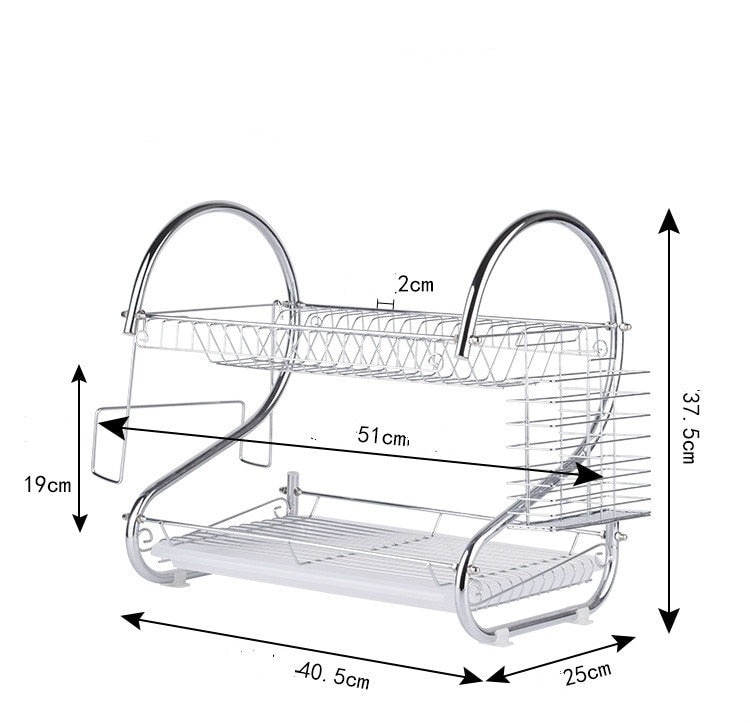 Lisslune | Kitchen Stainless Steel Rack Tableware Organizer
