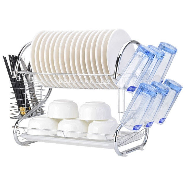 Lisslune | Kitchen Stainless Steel Rack Tableware Organizer