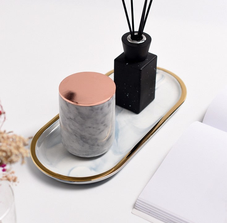 Lisslune | Marble Structure Ceramic Shelf