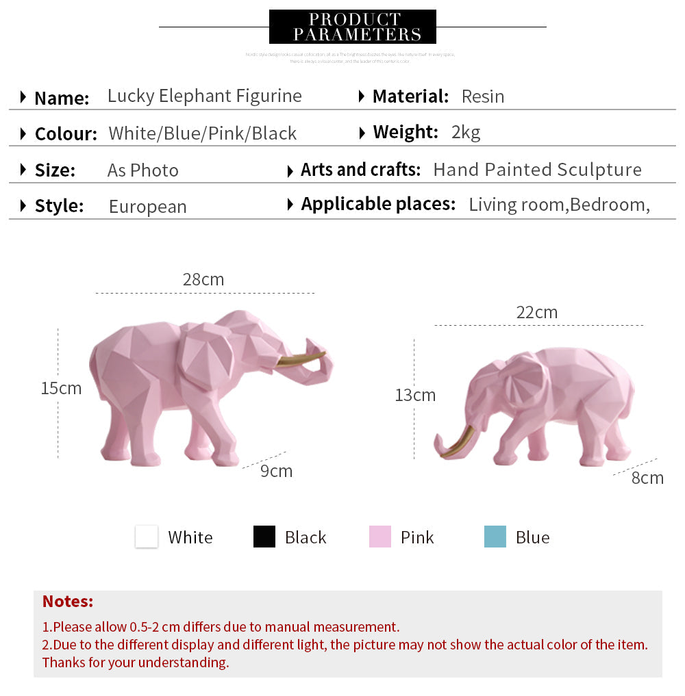 Lisslune | Elegant Resin Modern Elephant Statue