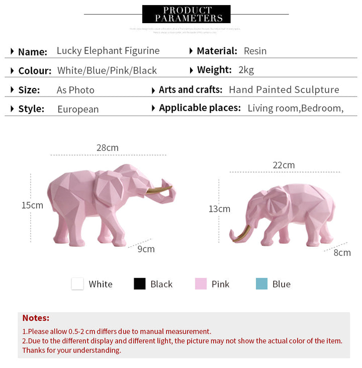 Lisslune | Elegant Resin Modern Elephant Statue