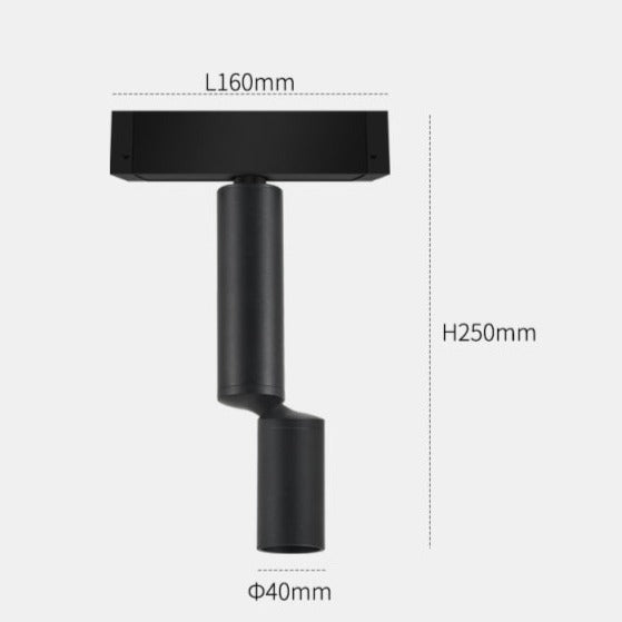 Lisslune | Wall-Mounted Black Continuous Magnetic Track System Light
