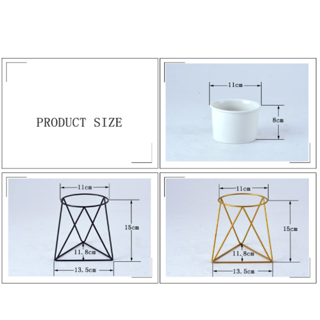 Lisslune | Nordic Style Geometric Iron Rack Flower Pots