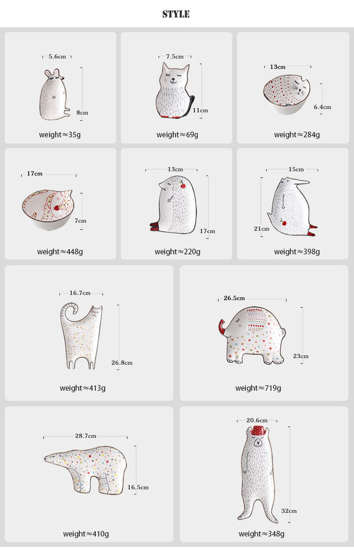 Lisslune | Ceramic Creative Cute Animal Breakfast Plates