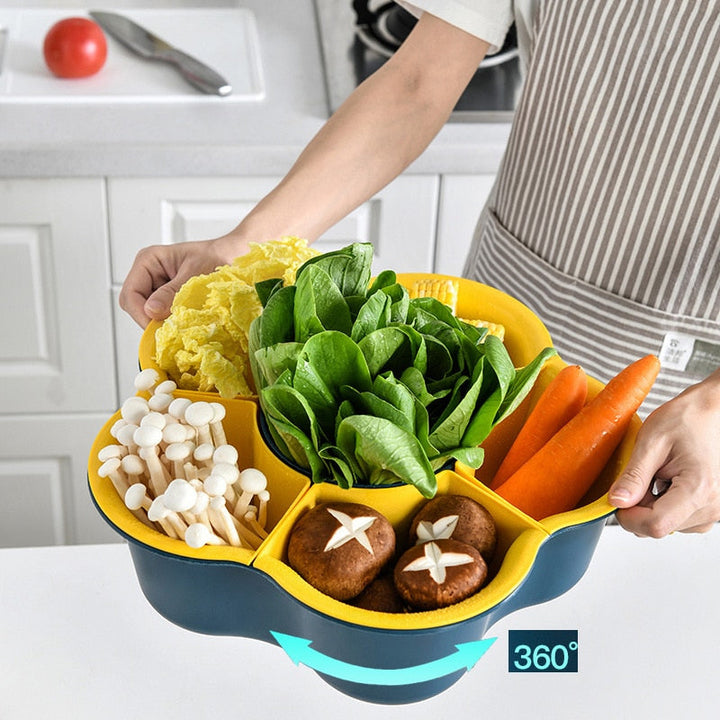 Lisslune | Rotating Drain Basket Snack Tray