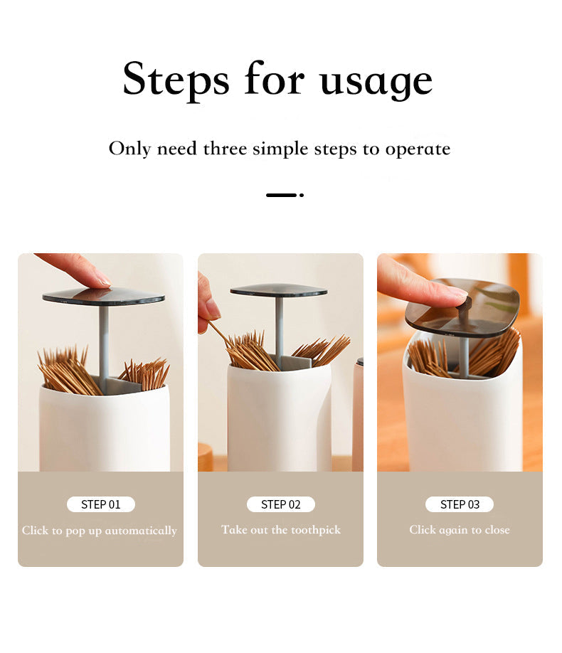 Lisslune | Elegant Pop-Up Toothpick Cotton Swab Storage Dispenser