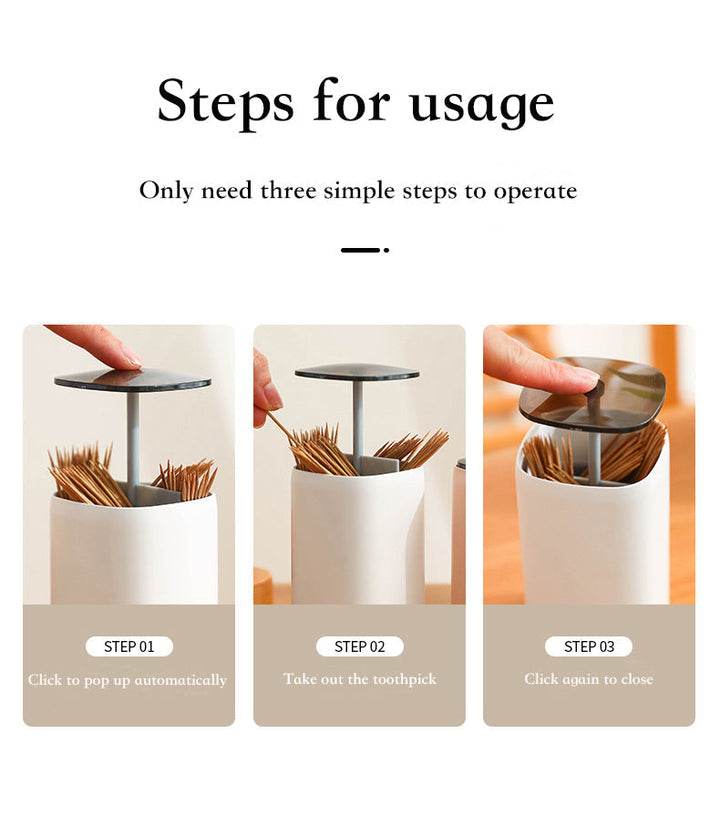 Lisslune | Elegant Pop-Up Toothpick Cotton Swab Storage Dispenser