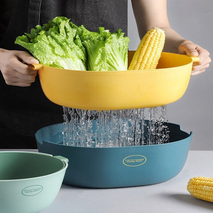 Lisslune | Kitchen Double Drain Vegetable Basket