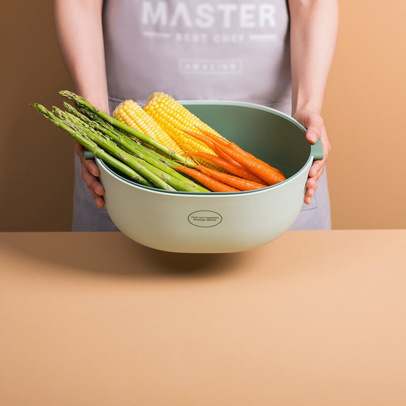 Lisslune | Kitchen Double Drain Vegetable Basket
