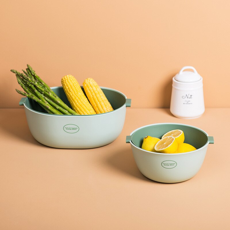 Lisslune | Kitchen Double Drain Vegetable Basket