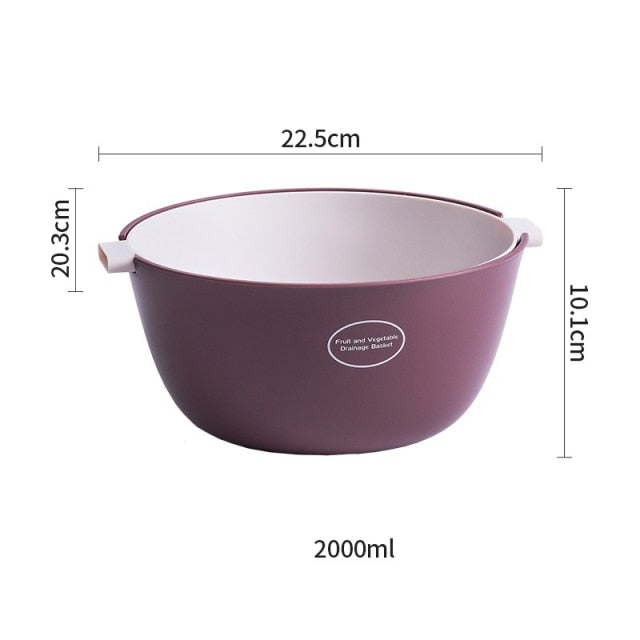 Lisslune | Kitchen Double Drain Vegetable Basket