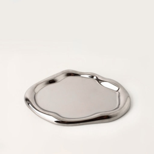 Lisslune | Cookies & chrome-plated ceramic tray and bowl