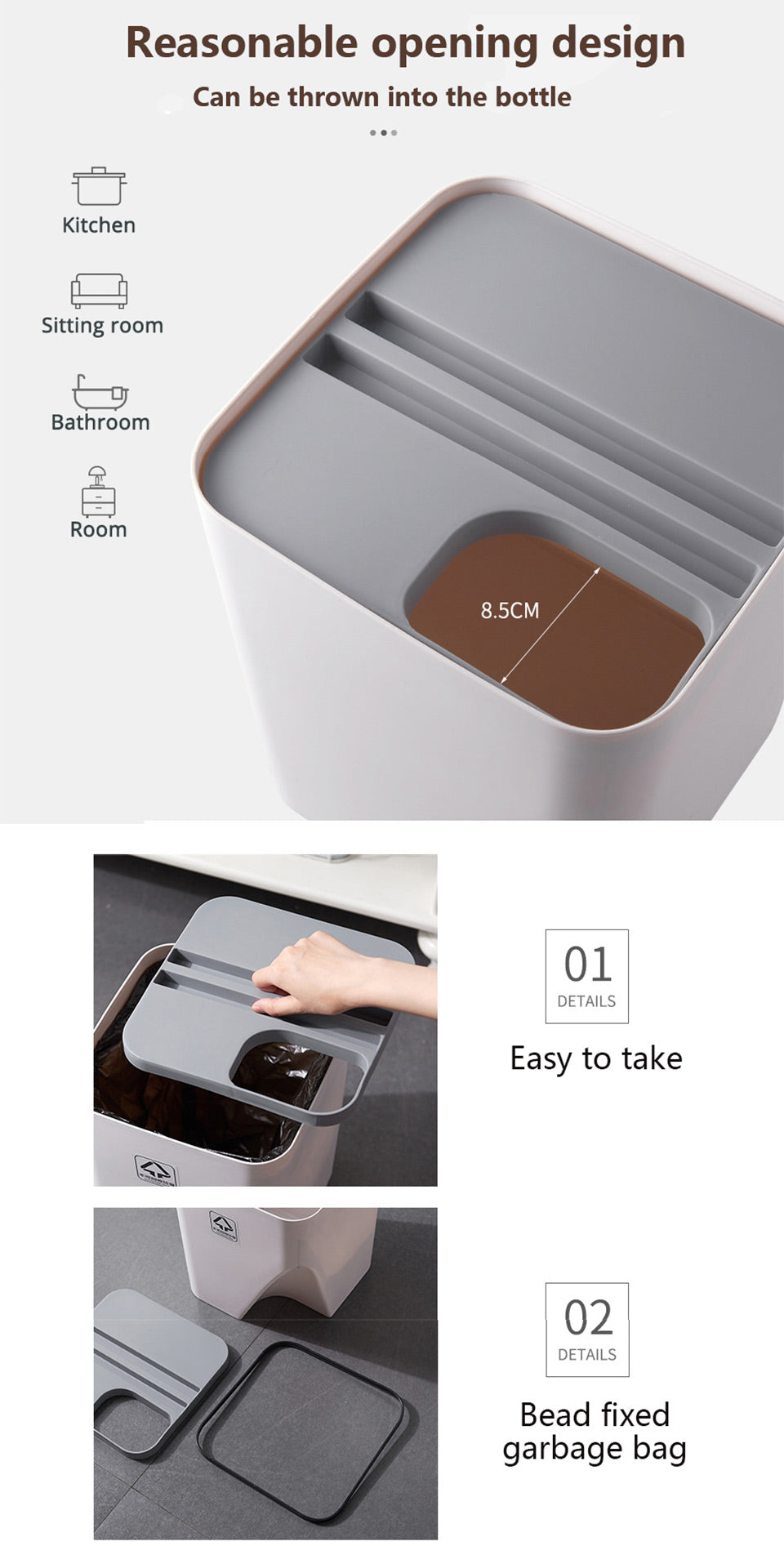 Lisslune | Stackable Trash Can