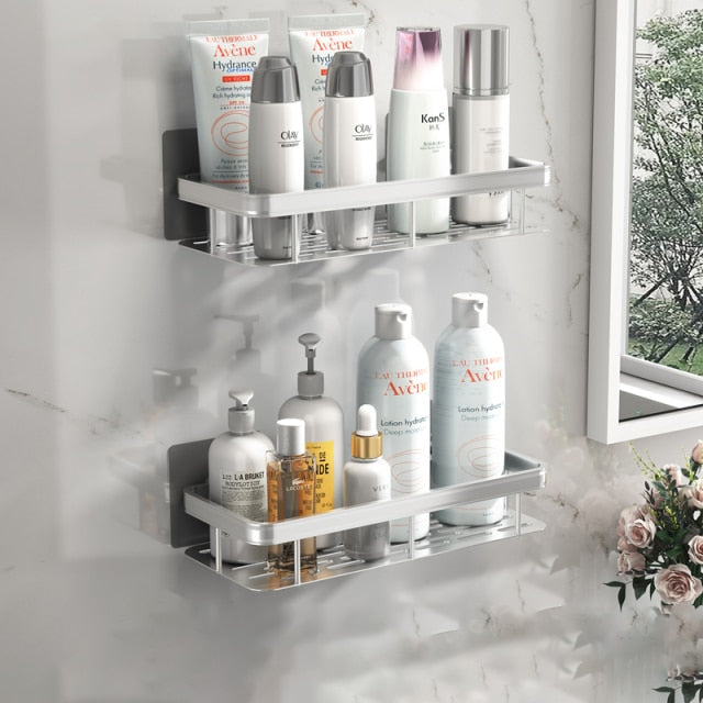 Lisslune | Metal Suction Cup Bathroom Shelves