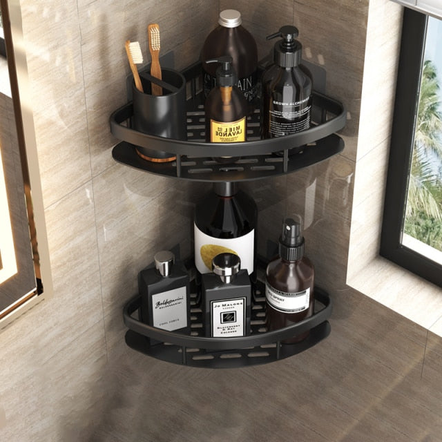 Lisslune | Metal Suction Cup Bathroom Shelves