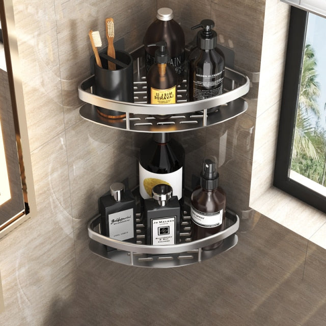 Lisslune | Metal Suction Cup Bathroom Shelves