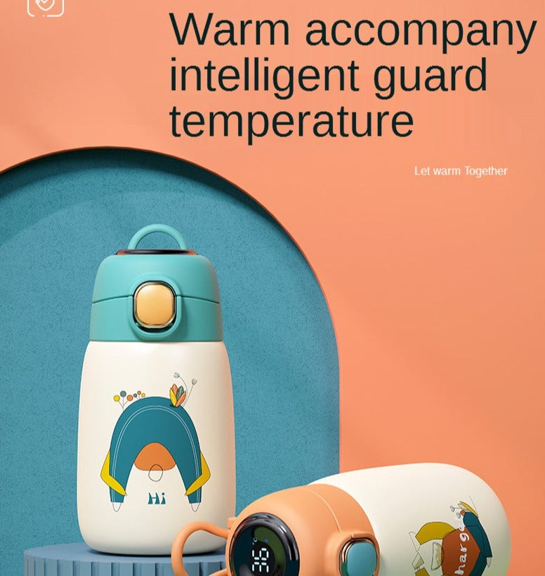 Lisslune | Cartoon Kids Temperature Display Thermos Bottle