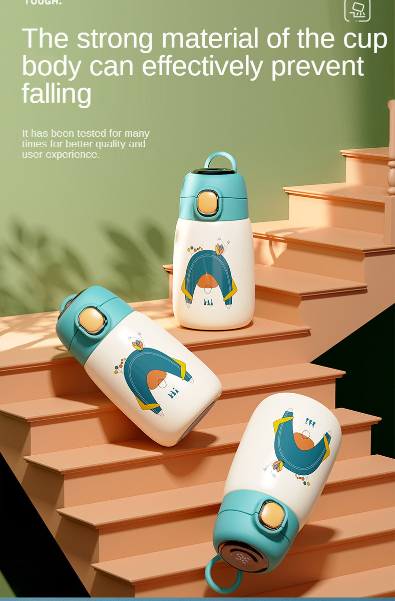Lisslune | Cartoon Kids Temperature Display Thermos Bottle