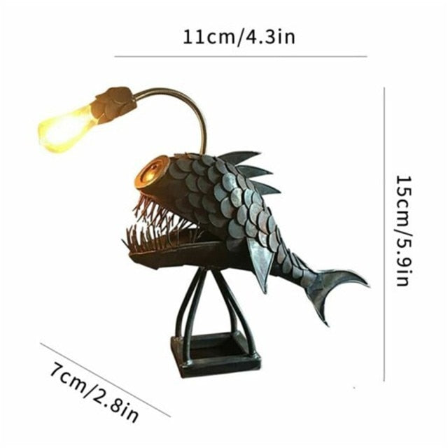 Lisslune | Creative Iron Angler Fish Desk Lamp