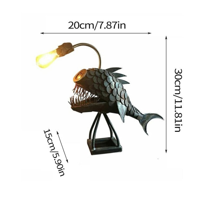 Lisslune | Creative Iron Angler Fish Desk Lamp