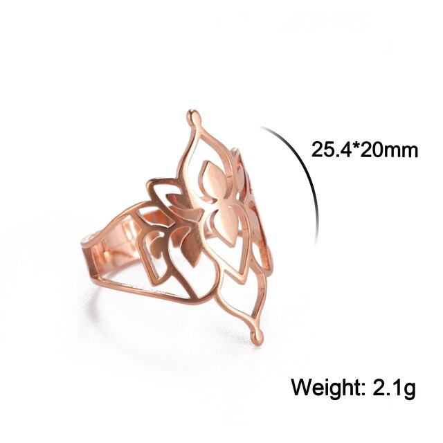 Lisslune | Buddha Vintage Lotus Rings for Women