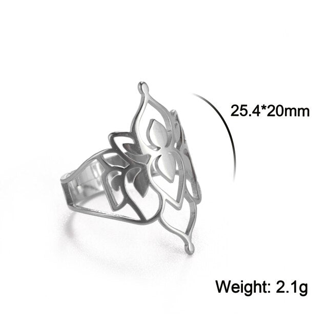 Lisslune | Buddha Vintage Lotus Rings for Women