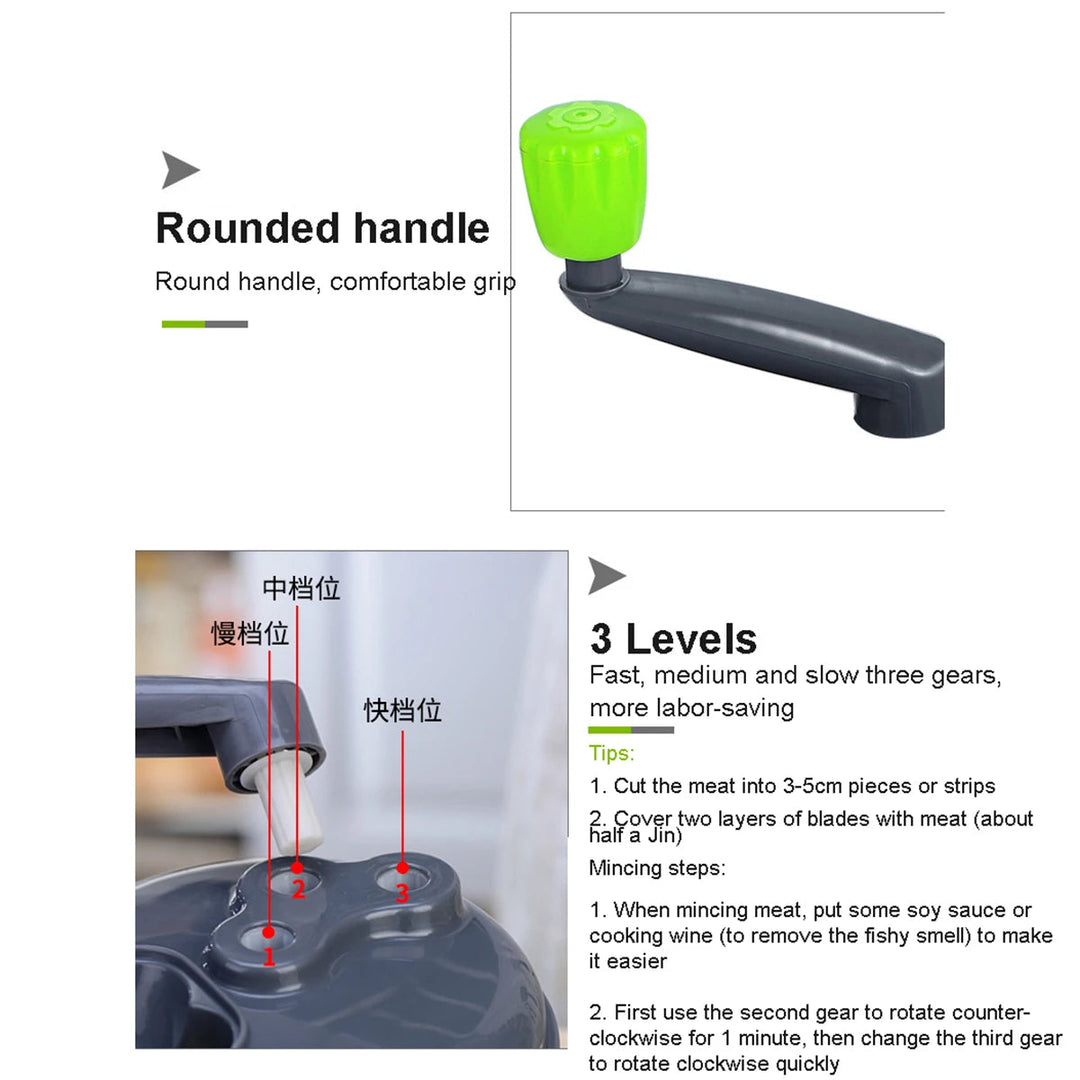 Lisslune | Manual Easy Simple Meat Vegetable Chopper Container