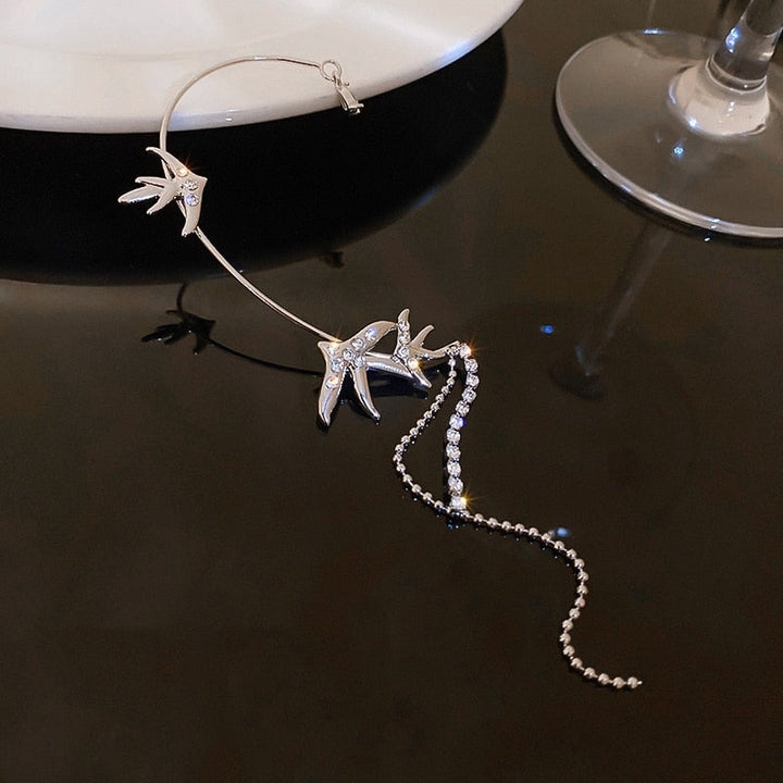 Lisslune | Animal Birds Tassel Women Earrings Clip Ear Cuff
