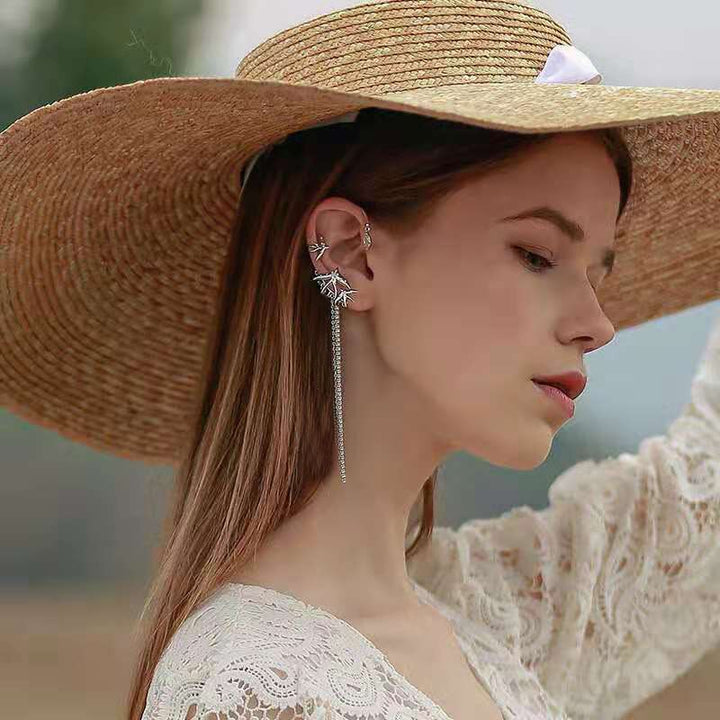 Lisslune | Animal Birds Tassel Women Earrings Clip Ear Cuff