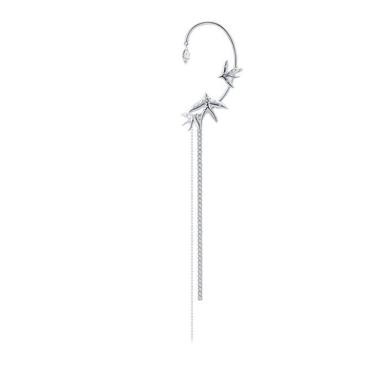 Lisslune | Animal Birds Tassel Women Earrings Clip Ear Cuff