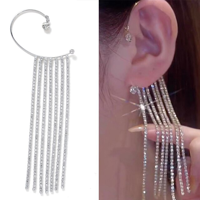 Lisslune | Animal Birds Tassel Women Earrings Clip Ear Cuff