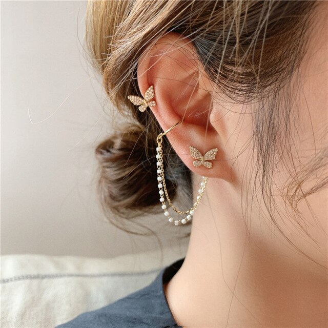 Lisslune | Animal Birds Tassel Women Earrings Clip Ear Cuff